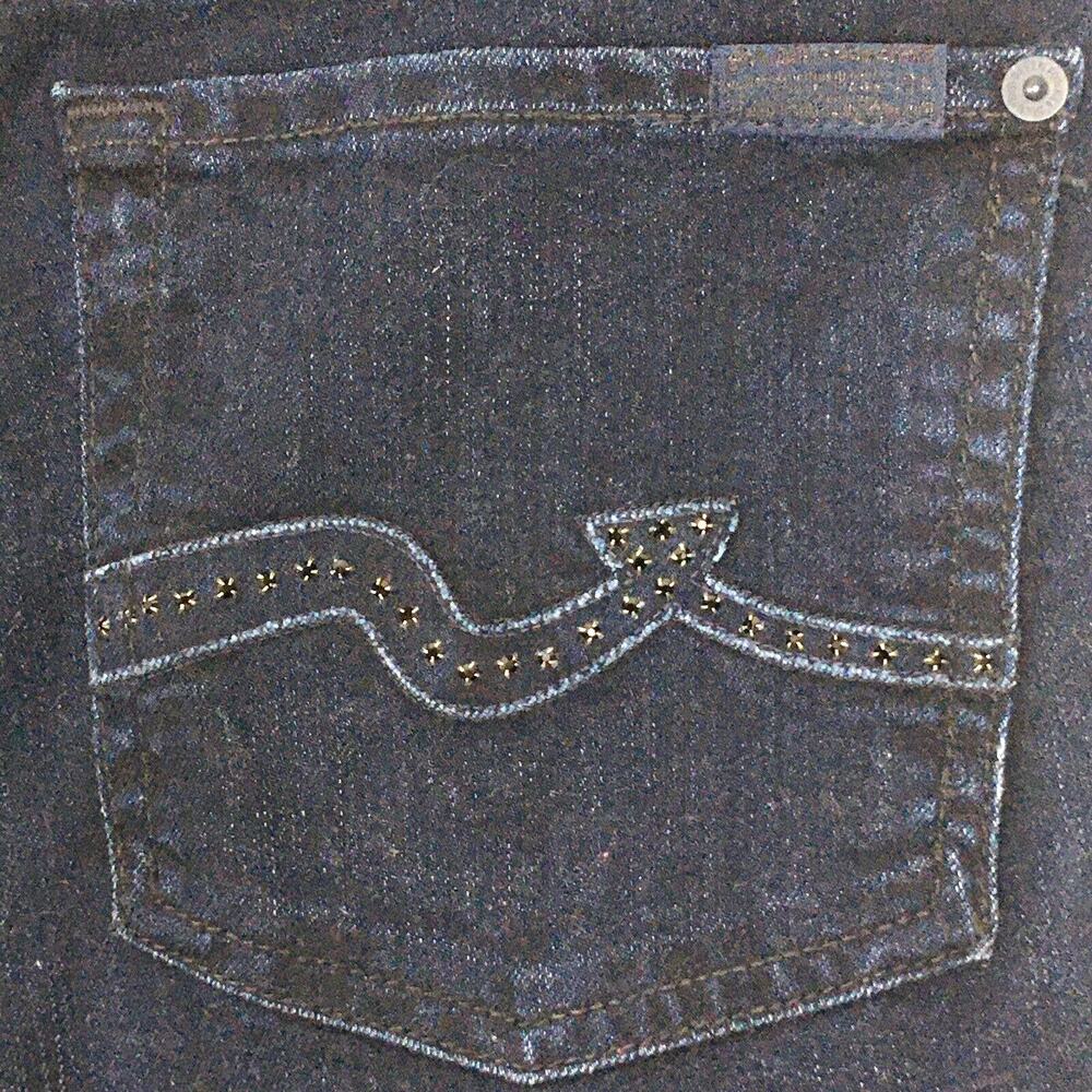 7 For All Mankind Bling Crystal Pocket Bootcut Jeans in Rustic Canyon NWT Sz 28 - Picture 9 of 16